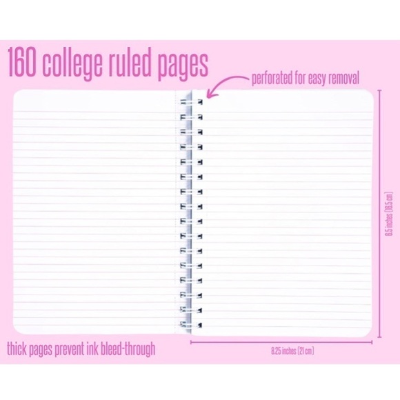 NWT Lilly Pulitzer Hardcover Spiral Notebook, 8.25" x 6.5" w/ 160 College Ruled - Picture 5 of 6